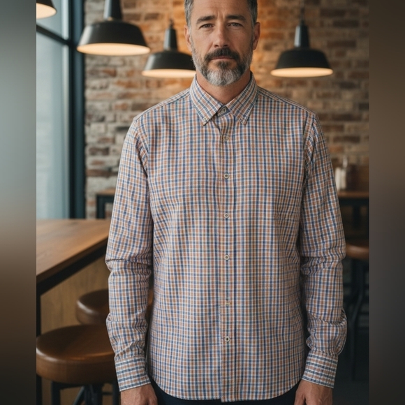 Izod Other - EUC IZOD Sz. XXL Blue/ Orange Slim Fit Long Sleeve Casual Button Down Shirt